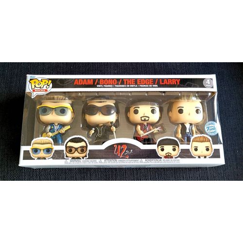Pack 4x Figurines Funko Pop U2 Zoo TV TOUR 1993 Adam+Bono+The Edge