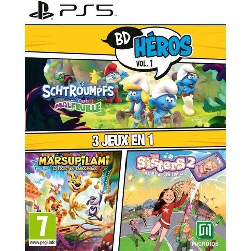 Pack Bd Heroes Vol.1 : 3 Jeux En 1 (Les Schtroumpfs Missions Malfeuille, Marsupilami, Les Sisters Show Devant!) Ps5