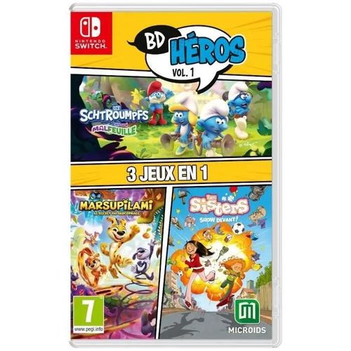 Pack Bd Heroes Vol.1 : 3 Jeux En 1 (Les Schtroumpfs Missions Malfeuille, Marsupilami, Les Sisters Show Devant!) Switch