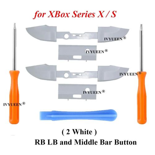 Pack C - Ivyueen 2 Jeux De Boutons Pare-Chocs Rb Lb Pour Microsoft Xbox Srie X S Contrleur Bouton De Dclenchement Support Central Avec Outil De Tournevis