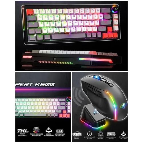 PACK Clavier Mcanique sans fil Bluetooth RGB USB RF 2,4GHz + Souris sans fil - ELITE M50