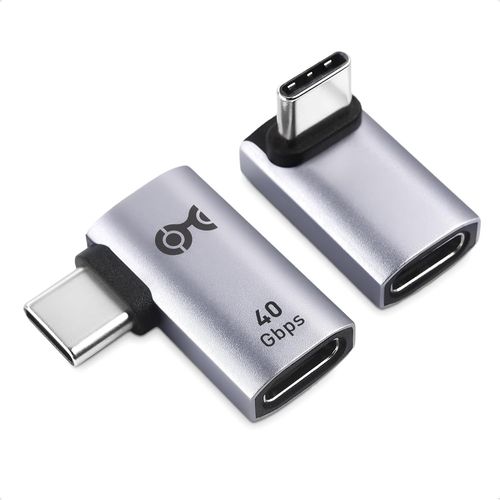 Pack combin Kit USB C coud 90 degrs 40 Gbps avec PD 240W (Adaptateur USB C coud 90 degrs) en Noir - Compatible avec Les Ports Thunderbolt 4, USB4 et Thunderbolt 3
