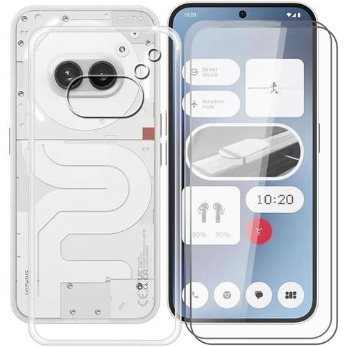 Pack Coque Transparente En Tpu Et Protection cran Vitre En Verre Tremp Pour Nothing Phone (2a) - Xeptio