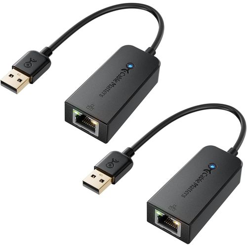 Pack De 2 Adaptateur Usb Ethernet, Adaptateur Usb Rj45 Prise En Charge D`Un Rseau Ethernet 10/100 Mbps En Noir[BLE7110588]