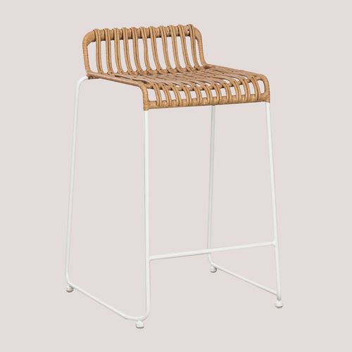 Pack De 2 Tabourets Hauts En Rotin Synthtique Aroa Blanc ?65 Cm