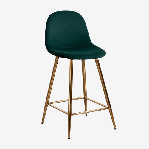 Pack De 2 Tabourets Hauts En Velours Glamm Dor 65 Cm