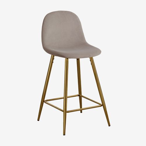 Pack De 2 Tabourets Hauts En Velours Glamm Dor 65 Cm