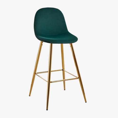 Pack De 2 Tabourets Hauts En Velours Glamm Dor 75 Cm