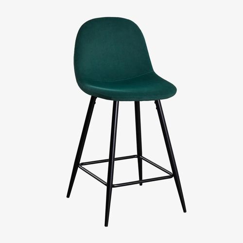 Pack De 2 Tabourets Hauts En Velours Glamm Noir 65 Cm