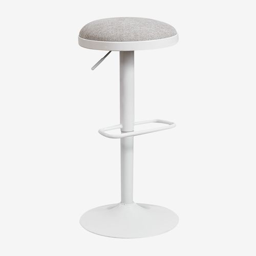 Pack De 2 Tabourets Hauts Rglables En Mtal Et Tissu Igarasi Blanc - Gris Clair