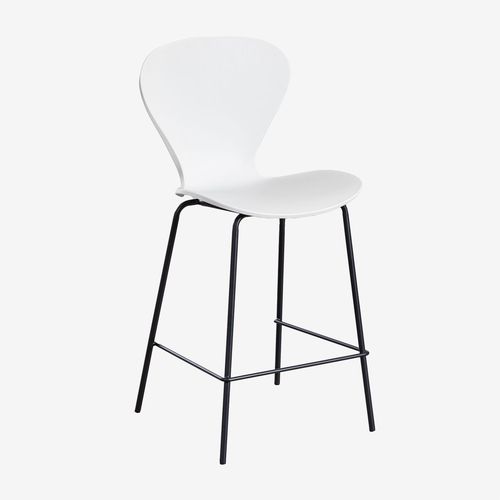 Pack De 2 Tabourets Hauts Uit Blanc Noir 66 Cm