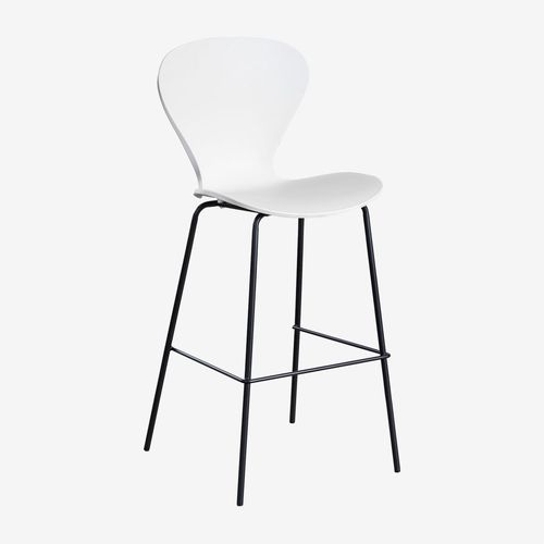 Pack De 2 Tabourets Hauts Uit Blanc Noir 76 Cm