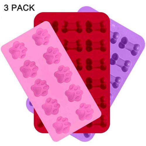 Pack De 3 Bacs  Glaons En Silicone En Forme De Patte De Chien Et D'os, Goodnice