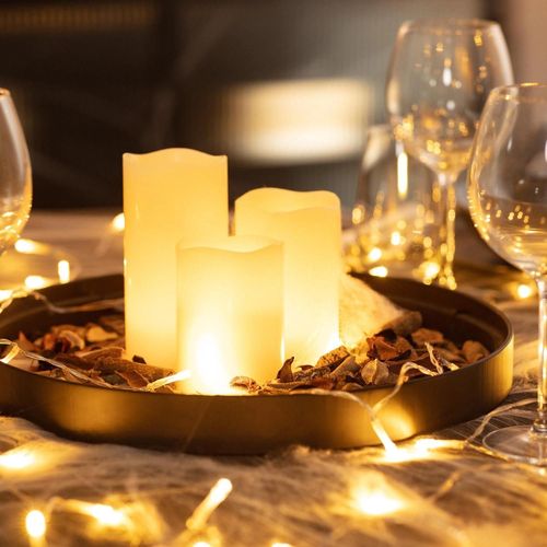 Pack De 3 Bougies Led Cire Naturelle 23v