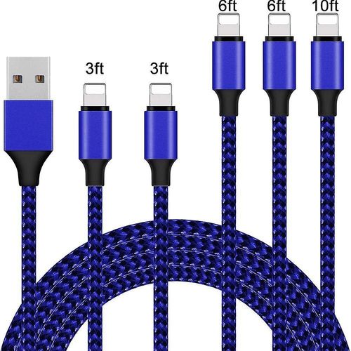Pack De 5 Chargeurs Iphone, Jeu De Cbles Lightning - 10 Pi 1, 6 Pi 2, 3 Pi 2 Tresss