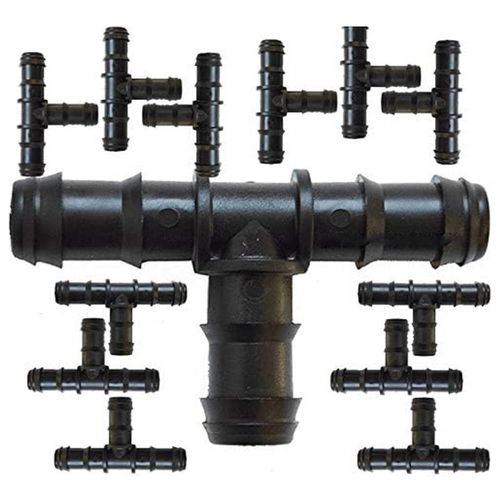 Pack De 50 Ts D'arrosage Goutte  20 Mm | Raccord En T Pour Tuyau Et Tuyau D'arrosage | Union Sre Et Rsistante | Noir