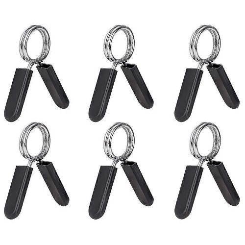 Pack De 6 1 Pouce (25 Mm) Barbell Clip - Colliers De Ressort DHaltre Pour Barre De Poids Standard, Travail, Str