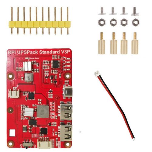 Pack de Raspberry Pi 4B 3B + 2B UPS Standard V3P,Batterie au Lithium,6 000 Cartes,Alimentation Ininterrompue avec Joli Autobloquant - Type A
