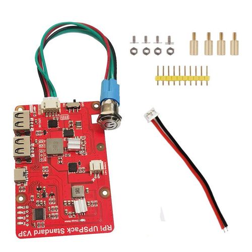 Pack de Raspberry Pi 4B 3B + 2B UPS Standard V3P,Batterie au Lithium,6 000 Cartes,Alimentation Ininterrompue avec Joli Autobloquant - Type B