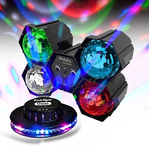 Pack Jeux de lumires Enfants Soire DJ animation Squenceur  LEDs RVB effets ASTRO Ibiza Light JDL4-ASTRO + OVNI