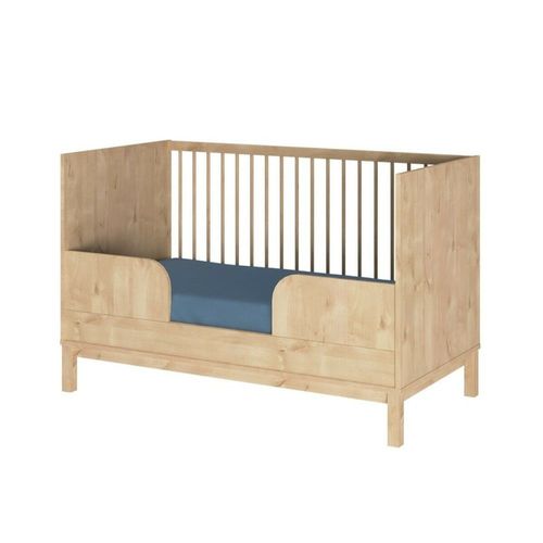 Pack Lit Bb volutif Avec Matelas Effet Bois 70x140 Cm