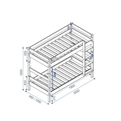 Pack Lit Superpos Avec 2 Matelas Bois Massif 80x190 Cm