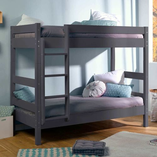 Pack Lit Superpos Avec 2 Matelas Bois Massif Blanc 80x190 Cm