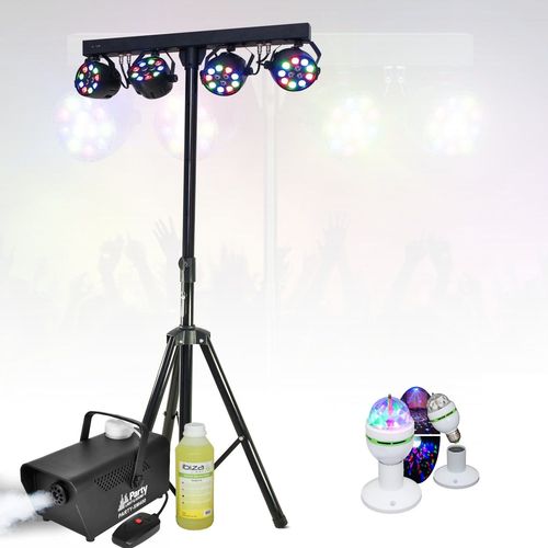 Pack Lumire complet Pied Support 6 Jeux de Lumires Projecteurs Par Astro - Machine  fume