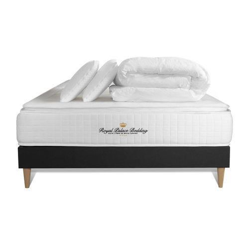 Pack Matelas Ressorts Ensaches + Memoire De Forme Maxi Epaisseur George V 140x200cm + 2 Oreillers + 1 Couette 240x220cm