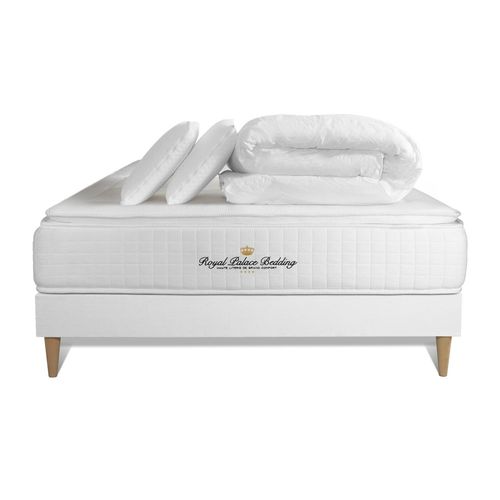 Pack Matelas Ressorts Ensaches + Memoire De Forme Maxi Epaisseur George V 160x200cm + 2 Oreillers + 1 Couette 260x240cm