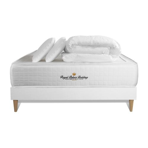 Pack Matelas Ressorts Ensaches + Memoire De Forme Maxi Epaisseur Windsor 140x190cm + 2 Oreillers + 1 Couette 240x220cm