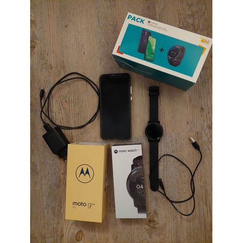 Pack Motorola G84 5G 256 Go Noir + Montre Moto Watch 100 Noir