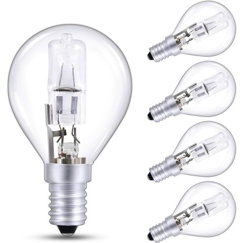 Pack Of 5 G45 E14 28 W Dimmable Halogen Light Bulb,Warm White 2700 K Transparent Globe Light Bulb G45 Halogen E14 340lm Ac 220-240 V For Chandelier,Wall Lamp,Floor Lamp,Pack Of 5