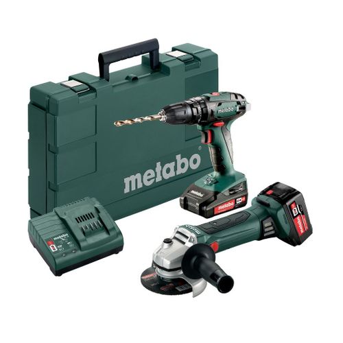 Pack Perceuse  Percussion Sb 18 Et Meuleuse D'angle W 18 Ltx 125 Quick En Coffret Standard - Metabo - 685089000