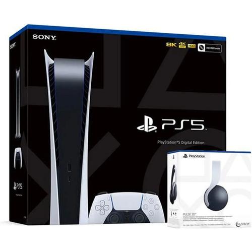 Pack Playstation 5 Digital Edition + Casque Ps5 Blanc