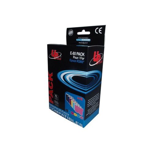 Uprint E-80 Pack - Pack De 6 - 72 Ml - Taille Xl - Noir, Jaune, Cyan, Magenta, Magenta Clair, Cyan Clair - Cartouche D'encre (quivalent  : Epson T0802 ) - Pour Epson Stylus Photo P50, Px650...