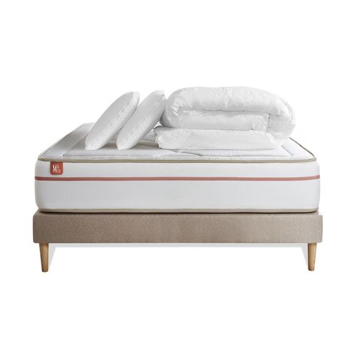 Pack Prt A Dormir Matelas Le Paisible 160x200cm Memoire De Forme Biovisco + Sommier Kit Beige