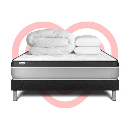 Pack Prt A Dormir Vital Ergo 140 X 200 Cm Sommier Kit Noir