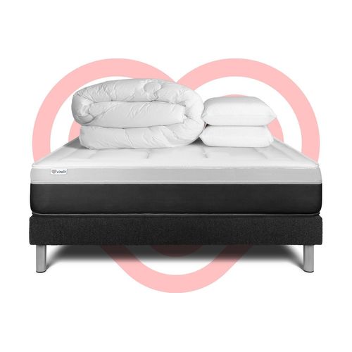 Pack Prt A Dormir Vital Form 140 X 200 Cm Sommier Kit Noir