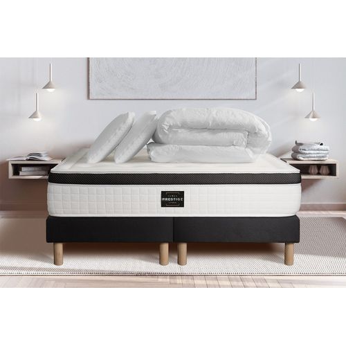 Pack Privilge 180x200 Memoire De Forme 5 Zones Double Sommier Noir
