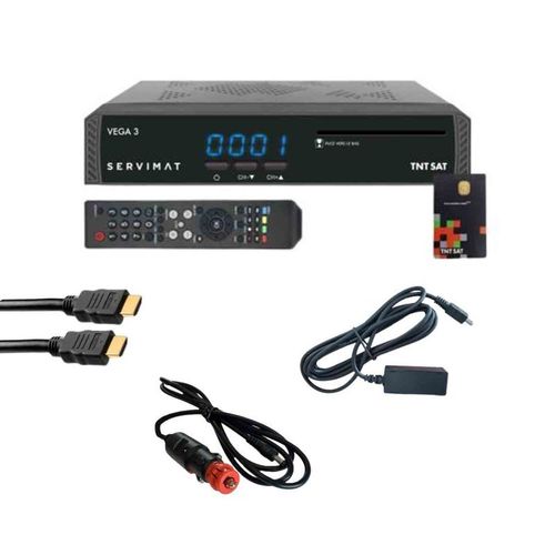 PACK SERVIMAT Rcepteur satellite Full HD + Carte TNTSAT V6 + Cble 12V + Cble HDMI + Dport IR
