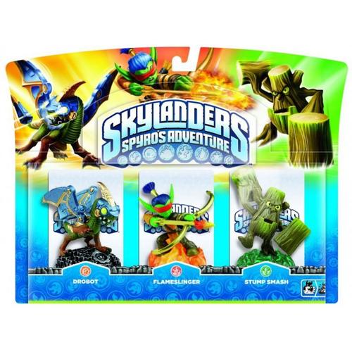 Figurines Skylanders : Spyro's Adventure - Drobot + Flameslinger + Stump Smash