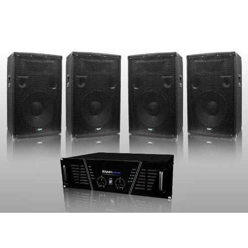 Pack Sono DJ ampli 1600 W + 4 HP 600W DJ-675-S