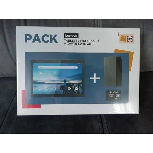 Pack Tablette Lenovo M10HD 32 Go 10.1 pouces Noir + Folio + Carde SD 16 Go