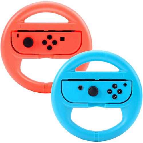 Paire De Volants Switch Joy-Con, PoignE De Volant Joy-Con Compatible Avec Les Jeux Nintendo Switch Mario Kart Avec 8 PoignEs.