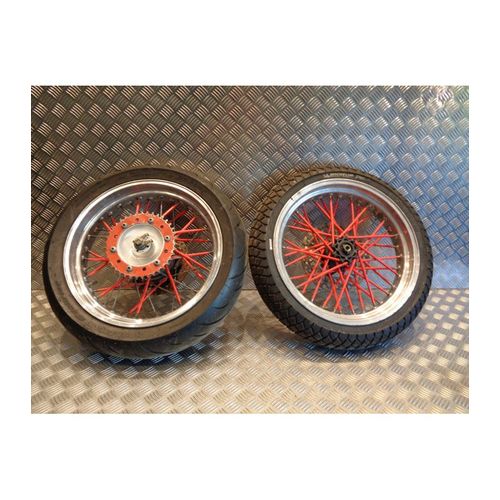 Paire Jante Roue Supermotard Akront Moto Honda Nx 650 Dominator Rd02