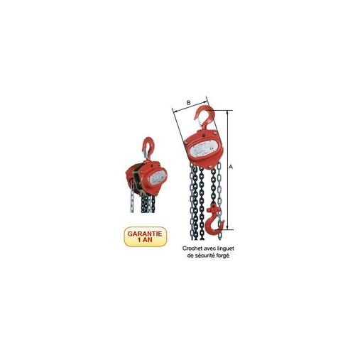 Palan Manuel Levac  Chane - Usage Courant - Lvee : 3 M Cmu : 1 Tonne - 6044c03