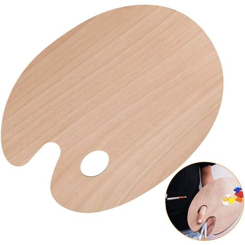 Palette De Peinture, Classique Palettes En Bois Avec Trou Pour Le Pouce Pour La Peinture  L'huile Et L'acrylique, Lgre Et Lisse Palette Peinture Pour Adultes Enfants, M-Size 30 X25 Cm