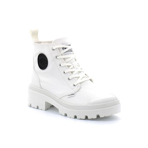 Palladium - Chaussures Montante Pour Femme  Fermeture Eclair Pallabase Twill - Blanc - 38