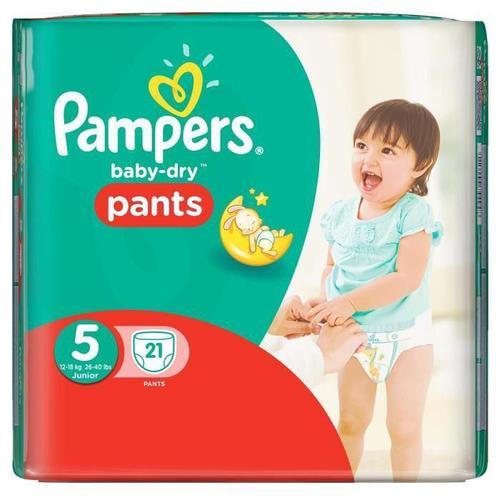 Pampers Baby-Dry Pants Couches Taille 5 (Junior) 12-18 Kg X 21